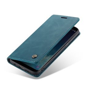 Husa CASEME pentru Samsung Galaxy S8, Leather Wallet Case, albastru