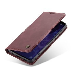 Husa CASEME pentru Samsung Galaxy S9, Leather Wallet Case, maroon