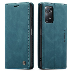 Husa CASEME pentru Xiaomi Redmi Note 11 Pro 4G/5G, Leather Wallet Case, verde