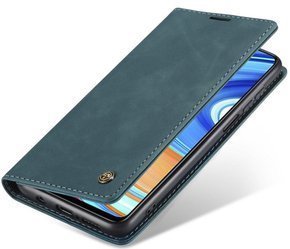 Husa CASEME pentru Xiaomi do Czerwonemi Note 9s / 9 Pro, Leather Wallet Case, albastru