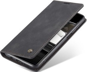 Husa CASEME pentru Xiaomi do Czerwonemi Note 9s / 9 Pro, Leather Wallet Case, negru