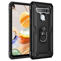 Husă blindată pentru LG K61, Nox Case Ring, negru