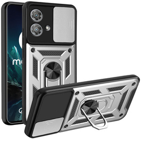 Husă blindată pentru Motorola Edge 40 Neo, CamShield Slide, de argint