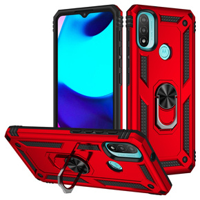 Husă blindată pentru Motorola Moto E20/E30/E40, Nox Case Ring, roșu