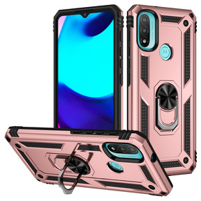 Husă blindată pentru Motorola Moto E20/E30/E40, Nox Case Ring, roz rose gold