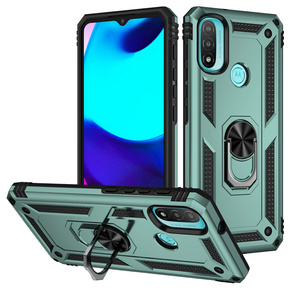 Husă blindată pentru Motorola Moto E20/E30/E40, Nox Case Ring, verde