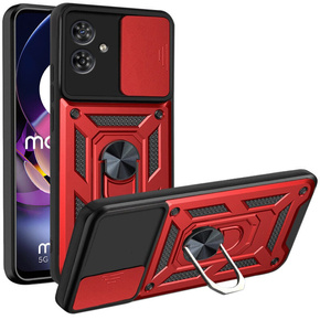 Husă blindată pentru Motorola Moto G54 5G, CamShield Slide, roșu