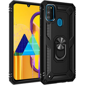 Husă blindată pentru Samsung Galaxy M21, Nox Case Ring, negru