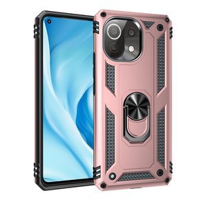 Husă blindată pentru Xiaomi Mi 11 Lite / Mi 11 Lite 5G / 11 Lite 5G NE, Nox Case Ring, roz rose gold