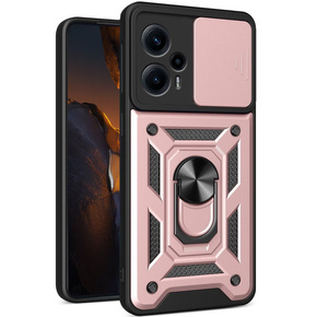 Husă blindată pentru Xiaomi Poco F5, CamShield Slide, roz rose gold