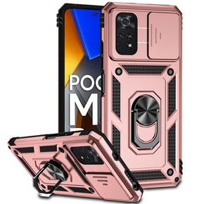 Husă blindată pentru Xiaomi Poco M4 Pro 4G, CamShield Slide, roz rose gold