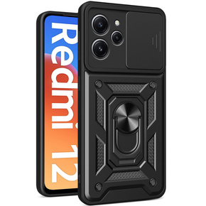 Husă blindată pentru Xiaomi Redmi 12, CamShield Slide, negru