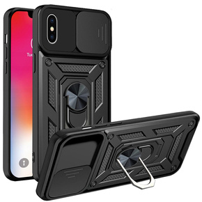 Husă blindată pentru iPhone XR, CamShield Slide, negru