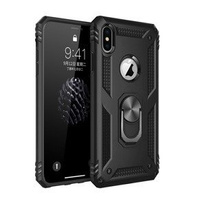 Husă blindată pentru iPhone XR, Nox Case Ring, negru