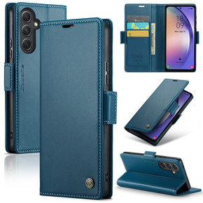 Husa cu clapetă CASEME pentru Samsung Galaxy A54 5G, Litchi Wallet, albastru