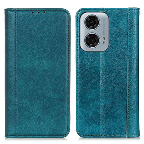 Husa cu clapetă pentru Motorola Moto G04 / G24 / G24 Power, Split Leather, verde