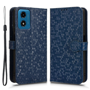 Husa cu clapetă pentru Motorola Moto G24 / G24 Power / G04, Wallet Rhombus, albastru