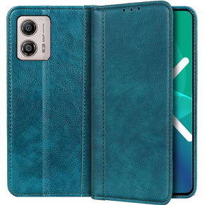 Husa cu clapetă pentru Motorola Moto G53 / G23 / G13, Split Leather, verde