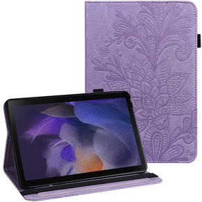 Husă cu clapetă pentru Samsung Galaxy Tab A8 10.5 SM-X200 SM-X205, flower, violet