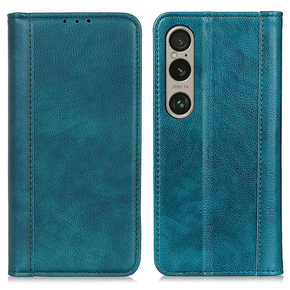 Husa cu clapetă pentru Sony Xperia 1 VI, Split Leather, verde