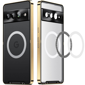 Husă de protecție pentru camera foto pentru Google Pixel 8 Pro, pentru MagSafe, transparent / de aur