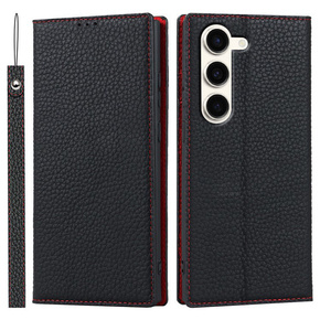 Husă din piele pentru Samsung Galaxy S23 Plus, ERBORD Grain Leather, negru