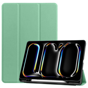 Husă pentru Apple iPad Pro 13" 7 gen. 2024 (A2925, Smartcase cu spațiu pentru stylus, verde