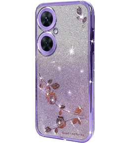 Husă pentru OnePlus Nord CE 3 Lite 5G, Glitter Flower, violet