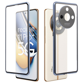 Husa pentru Realme 11 Pro 5G / Pro+ 5G, Magnetic Dual Glass, albastru