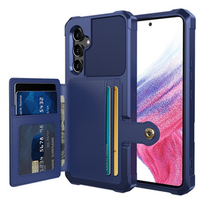 Husa pentru Samsung Galaxy A54 5G, Card Holder Kickstand, albastru