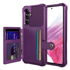 Husa pentru Samsung Galaxy A54 5G, Card Holder Kickstand, violet