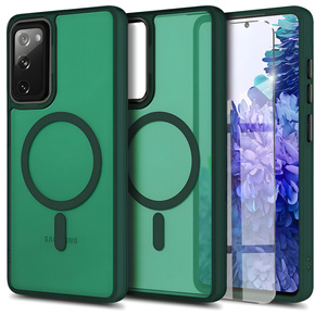 Husă pentru Samsung Galaxy S20 FE, pentru MagSafe, ERBORD Matt Case, verde + sticlă pentru ecran