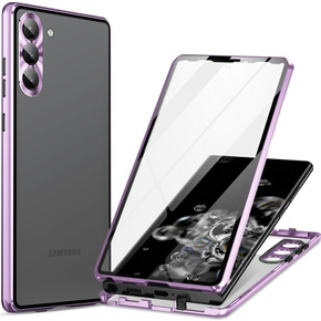 Husa pentru Samsung Galaxy S23 Plus, Magnetic Dual Glass, violet