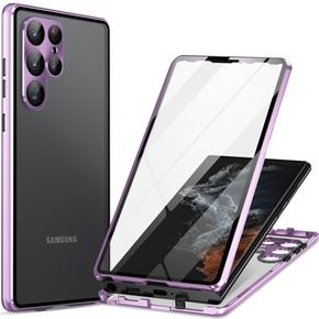 Husa pentru Samsung Galaxy S23 Ultra, Magnetic Dual Glass, violet