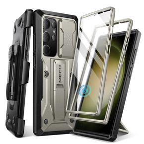 Husa pentru Samsung Galaxy S24 Ultra, Tongate MECH Series Clip, gri