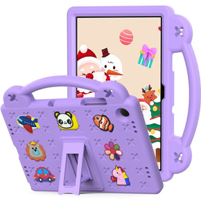 Husă pentru copii pentru Samsung Galaxy Tab A9+, Cute Patterns, cu suport, violet