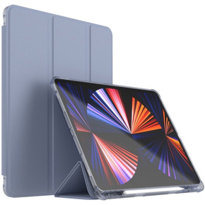 Husă pentru iPad pro 12.9 2020/2021/2022, Smartcase cu spațiu pentru stylus, albastru