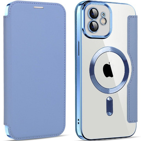Husă pentru iPhone 11, FlipMag Portofel securizat cu clapetă RFID, pentru MagSafe, albastru
