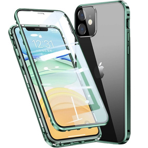 Husa pentru iPhone 11, Magnetic Dual Glass, verde