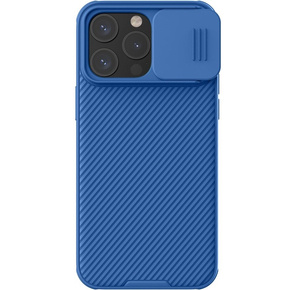 Husă pentru iPhone 15 Pro, Nillkin blindată, CamShield Pro, albastru
