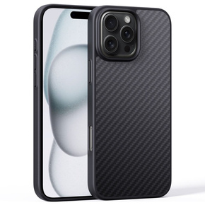 Husă pentru iPhone 16 Pro Max, Aramid Fiber Cover, negru