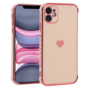 Huse pentru Apple iPhone 11, Electro heart, roz rose gold