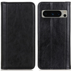 Huse pentru Google Pixel 8 Pro, Wallet Litchi Leather, negru