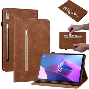 Huse pentru Lenovo Tab P11 Pro Gen 2, Wallet Pen Slot, maro