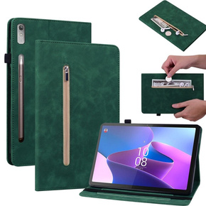 Huse pentru Lenovo Tab P11 Pro Gen 2, Wallet Pen Slot, verde