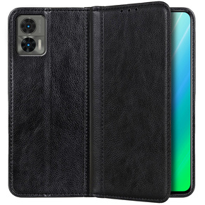 Huse pentru Motorola Edge 30 Neo, Wallet Litchi Leather, negru