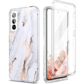 Huse pentru Samsung Galaxy S21 FE, Suritch Full Body Marble, alb