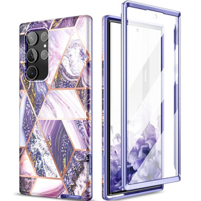 Huse pentru Samsung Galaxy S22 Ultra, Suritch Full Body Marble, violet