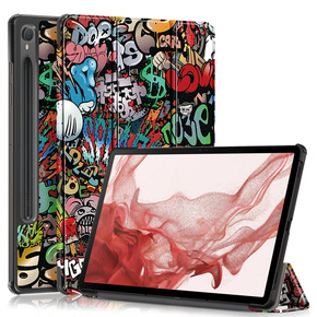 Huse pentru Samsung Galaxy Tab S9, Smartcase Hybrid Pen Slot, graffiti