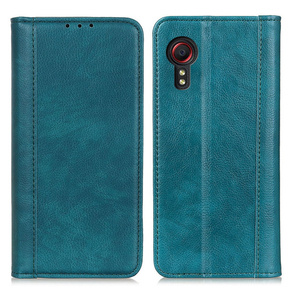 Huse pentru Samsung Galaxy Xcover 7, Wallet Litchi Leather, verde
